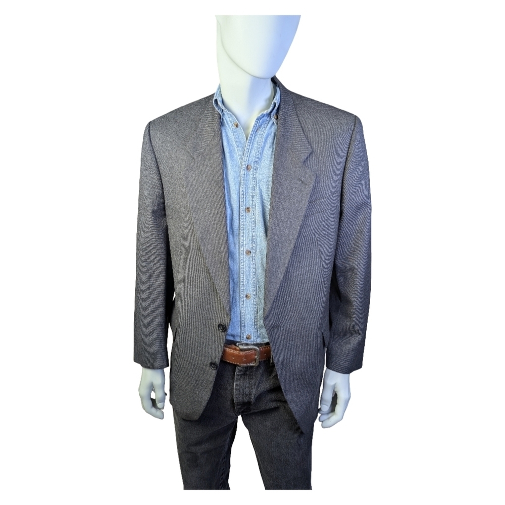 Vintage Manzoni Union Made Gray Wool Blazer | Made In Canada |  Men's Size 44R